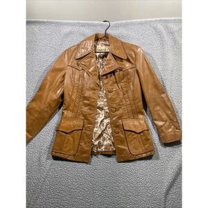 vintage Simco women's brown leather jacket Size 8